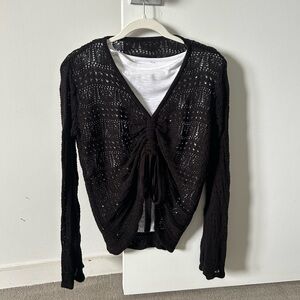 Black Crochet Women's Sweater